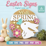 Easter Signs SVG | Easter Door Sign Laser Cut File | Digital Download | CDR SVG PNG DXF PDF EPS - Image 11