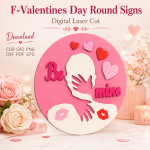 Valentines Day Round Sign SVG, Digital Download, Valentines Door Hanger, Laser Cut File, Farmhouse Valentines Decor, CDR SVG PNG DXF PDF EPS - Image 11