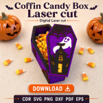 Halloween Coffin Box SVG | Candy Box Laser Cut File - Image 11