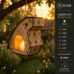 Fairy House Garden Lantern Laser Cut Files, Mushroom Fairy Lantern SVG, Woodland Garden Decor, Glowforge SVG DXF PDF EPS - Image 10