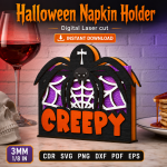 Halloween Table Decor SVG | Napkin Holder Laser Cut File - Image 11