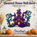 Haunted House SVG | Halloween Wall Decor Laser Cut - Image 11