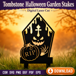 Halloween Graveyard Stakes SVG | Tombstone Yard Decor Laser Cut - Image 11