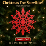 Christmas Snowflake SVG | Laser Cut Tree Ornament - Image 11