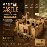 Medieval Castle SVG Bundle | 3D Laser Cut Files | Wooden Castle DXF SVG EPS AI PDF | CNC Glowforge | Instant Download