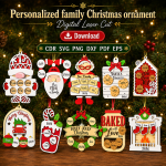 Custom Family Ornament SVG | Christmas Tree Ornament