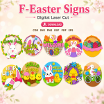 Easter Signs SVG | Easter Door Sign Laser Cut File | Digital Download | CDR SVG PNG DXF PDF EPS