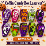 Halloween Coffin Box SVG | Candy Box Laser Cut File