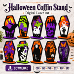 Halloween Coffin Stand SVG | Digital Download | CDR SVG PNG DXF PDF EPS