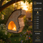 Fairy House Garden Lantern Laser Cut Files, Mushroom Fairy Lantern SVG, Woodland Garden Decor, Glowforge SVG DXF PDF EPS - Image 11