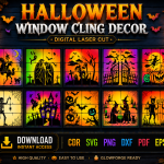Halloween Window Decor SVG | Window Cling Laser Cut File