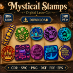 Mystical Stamp SVG | Witchy Laser Cut File