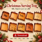 Christmas Tray SVG | Laser Cut Serving Tray Template