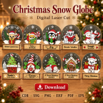 Christmas Snow Globe SVG | Laser Cut Christmas Decor