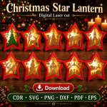 Christmas Lantern SVG | Star Lantern Laser Cut Template