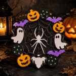 Halloween Wreath SVG Bundle, Layered Halloween Door Wreath SVG, Spooky Season Welcome Sign, - Image 6