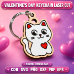 Valentine Keychain SVG, Love Heart Keychain Design, Laser Cut Keychain Template, DIY Valentine Gift, Digital Download File - Image 7