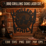 BBQ Grilling Quotes SVG, Funny Grill Master Signs, Backyard Patio Decor, Laser Cut File Bundle - Image 6