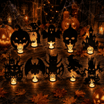 Halloween Shadow Box SVG Bundle, Pumpkin Shadow Light SVG, Tea Light Holder SVG, Layered Halloween Lantern