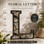 Floral Letter L SVG | Monogram Letter L Laser Cut File | Layered Alphabet SVG | Shadow Box Letter L | Cricut Glowforge DXF EPS AI PNG