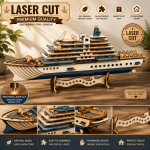 Laser Cut Wooden Cruise Ship Model, 3D Cruise Ship SVG Bundle, DIY Wood Puzzle, Laser Cutting Files for Glowforge, xTool, CNC, Digital Download