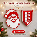 Merry Christmas Banner SVG | Laser Cut Garland File - Image 3