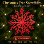 Christmas Snowflake SVG | Laser Cut Tree Ornament - Image 3
