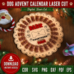 Dog Christmas Countdown SVG | Laser Cut Advent Calendar - Image 3