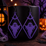 Halloween Earrings SVG Bundle, Laser Cut Skull, Ghost, Haunted House Earrings, Glowforge Files, Cricut SVG, SVG, DXF, EPS, PNG, AI - Image 3