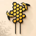 Laser Cut Plant Stakes SVG Bundle | 12 Garden Stake Designs | Bee Butterfly Flower Metal Garden Decor | Glowforge CNC DXF AI EPS PDF Files - Image 3