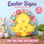 Easter Signs SVG | Easter Door Sign Laser Cut File | Digital Download | CDR SVG PNG DXF PDF EPS - Image 3