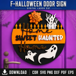 Halloween Door Sign SVG | Spooky Welcome Sign Laser Cut File | Digital Download | CDR SVG PNG DXF PDF EPS - Image 3