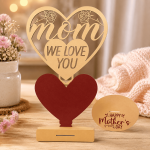 Laser Cut Mom Heart SVG, Mothers Day Sign, Metal Decor Laser Cut File, Glowforge SVG, CNC DXF, EPS, AI, Digital Download - Image 3