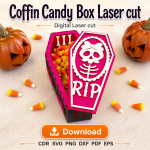 Halloween Coffin Box SVG | Candy Box Laser Cut File - Image 3