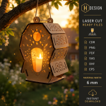 Fairy House Garden Lantern Laser Cut Files, Mushroom Fairy Lantern SVG, Woodland Garden Decor, Glowforge SVG DXF PDF EPS - Image 2