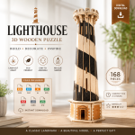 Lighthouse 3D Wooden Puzzle SVG | Laser Cut Files | CNC DXF Template | DIY Wood Model | Glowforge | Digital Download - Image 2