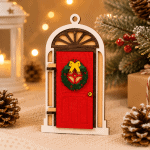 Christmas Door Ornament SVG Bundle, Holiday Door Hanger Cut Files, Christmas Wreath Decor, Layered Laser Cut Designs, Cricut Glowforge - Image 6