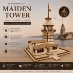 Maiden Tower 3D Wooden Puzzle | Laser Cut Files SVG DXF AI EPS PDF | DIY Architectural Model | CNC & Glowforge Digital Download