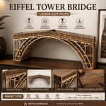 Eiffel Tower Bridge Laser Cut Files | 3D Bridge Wall Decor SVG | CNC DXF | Glowforge SVG | Wooden Bridge Model | Digital Download