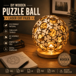 Wooden Puzzle Ball Lamp SVG | DIY Laser Cut Files | Glowforge, xTool, LightBurn | CNC | Instant Download