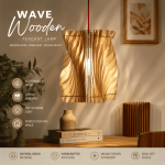 Wave Wooden Pendant Lamp | Laser Cut SVG Files | Modern Hanging Ceiling Lamp | Glowforge CNC | DIY Wood Lamp | Instant Download - Image 2