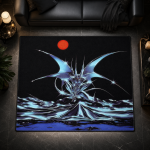 Winged Demon Rug, Dark Fantasy Gothic Area Carpet, Red Moon Sofa Mat Luxury Area Rug Soft Floor Carpet for Living Room & Bedroom Decor - Image 2