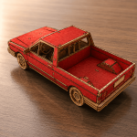 VW Saveiro 3D Wooden Puzzle SVG, Laser Cut Files, Classic 80s Pickup Truck, CNC, DXF, EPS, AI, PDF, Glowforge, LightBurn, Digital Download - Image 3