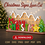 Christmas Sign SVG | Laser Cut Christmas Decor - Image 4