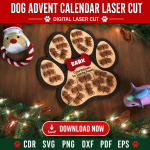 Dog Christmas Countdown SVG | Laser Cut Advent Calendar - Image 4