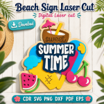 Beach House Sign SVG | Coastal Wall Decor Laser Cut File | Instant Download | CDR SVG PNG DXF PDF EPS - Image 4