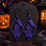 Halloween Earrings SVG Bundle, Laser Cut Skull, Ghost, Haunted House Earrings, Glowforge Files, Cricut SVG, SVG, DXF, EPS, PNG, AI - Image 4
