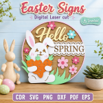 Easter Signs SVG | Easter Door Sign Laser Cut File | Digital Download | CDR SVG PNG DXF PDF EPS - Image 4