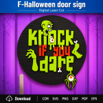 Halloween Door Sign SVG | Spooky Welcome Sign Laser Cut File | Digital Download | CDR SVG PNG DXF PDF EPS - Image 4