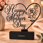 Laser Cut Mom Heart SVG, Mothers Day Sign, Metal Decor Laser Cut File, Glowforge SVG, CNC DXF, EPS, AI, Digital Download - Image 4
